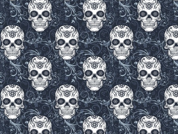 French Terry Druck Skulls