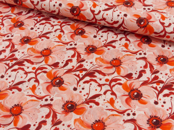 Viskose Druck Blumen