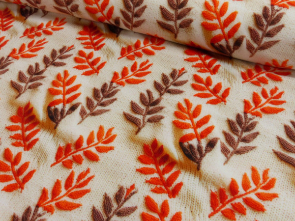 French Terry Digital Druck angeraut - Herbst Blätter