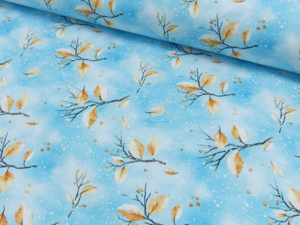 Baumwoll Jersey Digital Druck Winterzweige