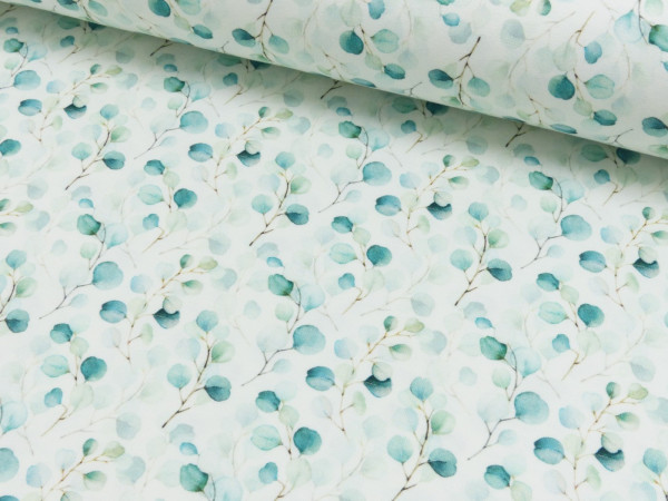 Baumwoll Jersey Digitaldruck Eukalyptus