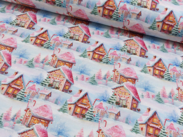 Baumwoll Popeline Druck Weihnachten