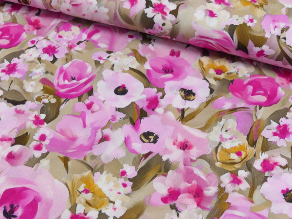 Viskose Druck Blumen