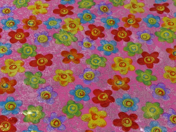 Folienjersey Druck Flower Power