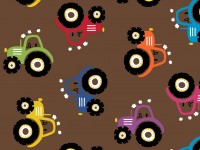 Baumwoll Jersey Druck Regenbogen Traktor Baumwoll Jersey Druck Regenbogen Traktor