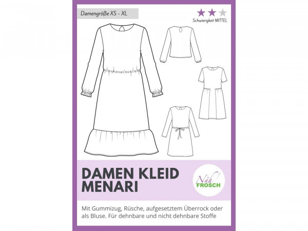 Schnittmuster MENARI Damen Kleid by Nähfrosch