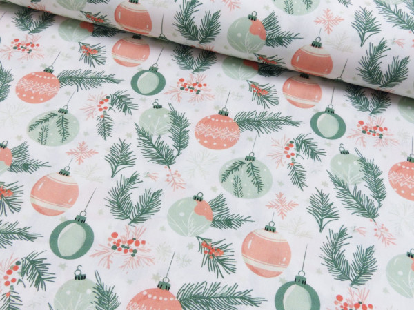Baumwoll Popeline Druck Weihnachten