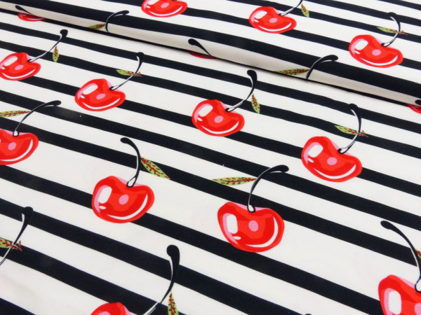 Canvas Digital Druck Cherry Stripe