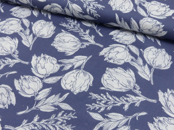 Viskose Druck Blumen