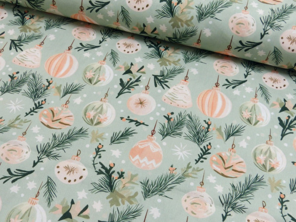 Baumwoll Popeline Druck Weihnachten