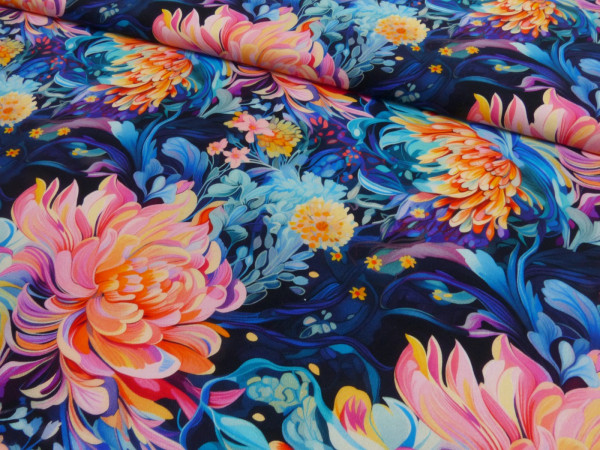Canvas Digital Druck Midnight Chrysanthemum