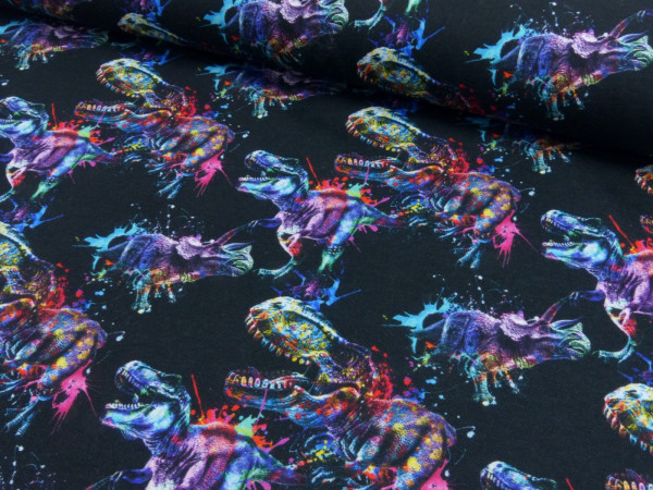 Sweat Shirt Digital Druck Neon Dino