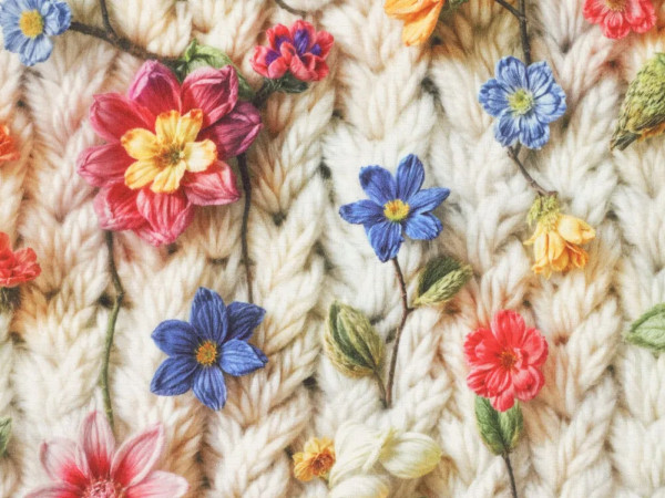 Alpenfleece Druck Blüten