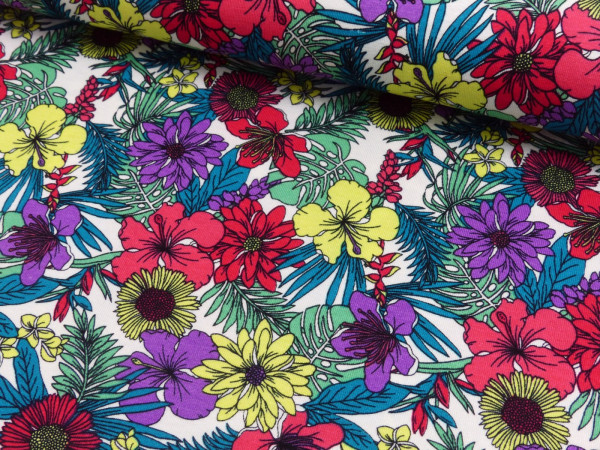 Viskose Jersey Druck Blumen