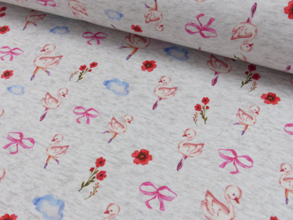Alpenfleece Druck Schwan Ballet Schleife