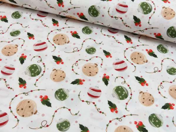 Baumwoll Popeline Druck Weihnachten