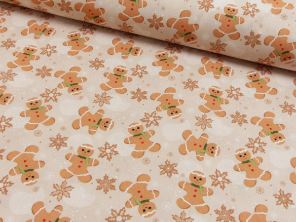 Baumwoll Popeline Druck Weihnachten