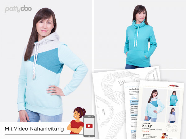 Schnittmuster Nelly Freestyle Hoodie by pattydoo