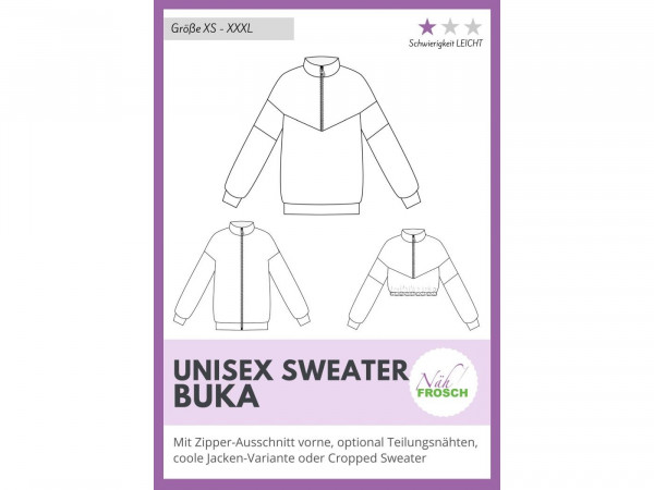 Schnittmuster BUKA Unisex Sweater by Nähfrosch