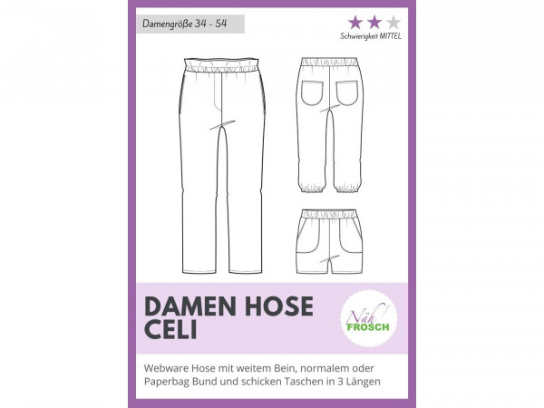 Schnittmuster CELI Damen Hose by Nähfrosch