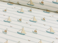 Baumwoll Jersey Digital Druck Küstenkind - Boote Baumwoll Jersey Digital Druck Küstenkind - Boote