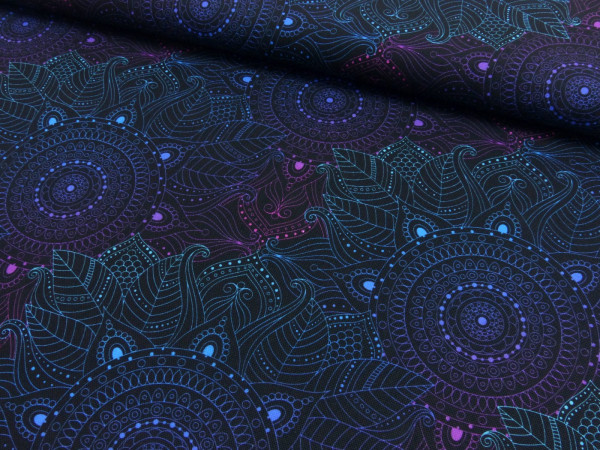 Canvas Digital Druck Mandala Black