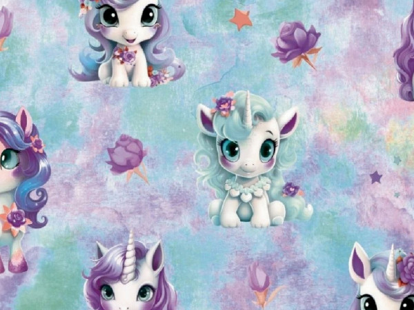 Alpenfleece Digital Druck Einhorn Batik