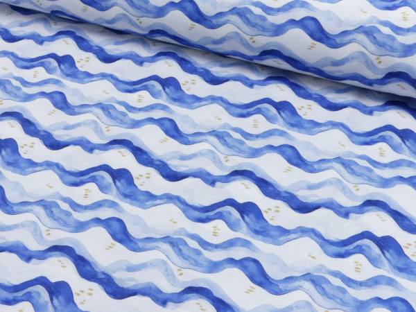 Baumwoll Popeline Druck Ocean