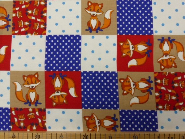 Baumwoll Druck Patchwork Fuchs