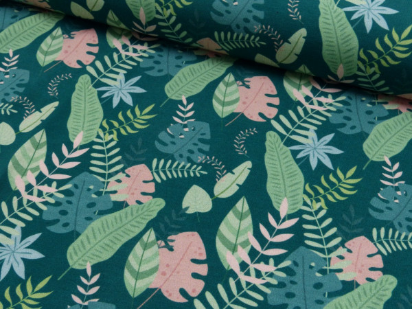 Baumwoll Jersey Digital Druck Dschungel Blätter
