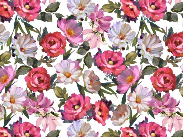 Viscose Jersey Digital Druck Blumen