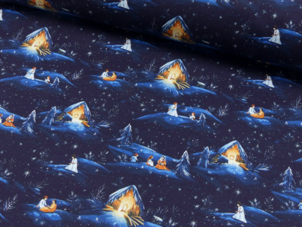 Baumwoll Popeline Weihnachten Krippe