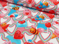 French Terry Digital Druck angeraut 'Happy' French Terry Digital Druck angeraut 'Happy'