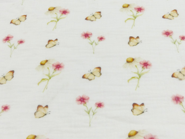 Double Gauze Digitaldruck Blumenwiese