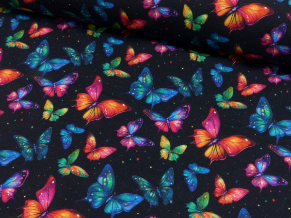 French Terry Digital Magic Butterfly (rainbow)
