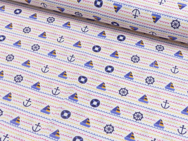 Baumwoll Druck Maritim