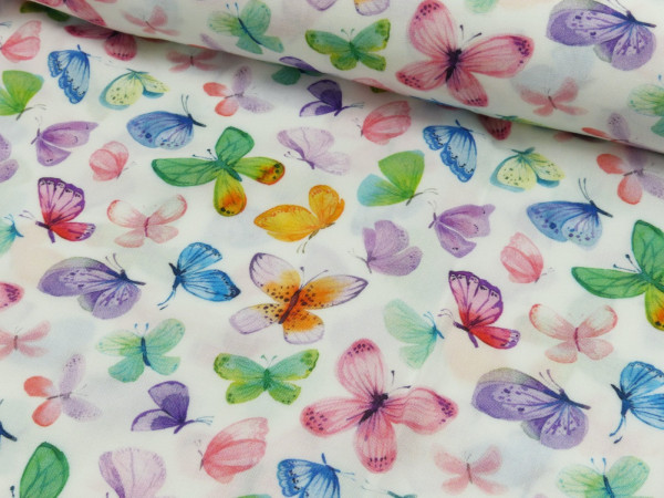 Viskose Digitaldruck Schmetterlinge