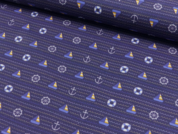 Baumwoll Druck Maritim