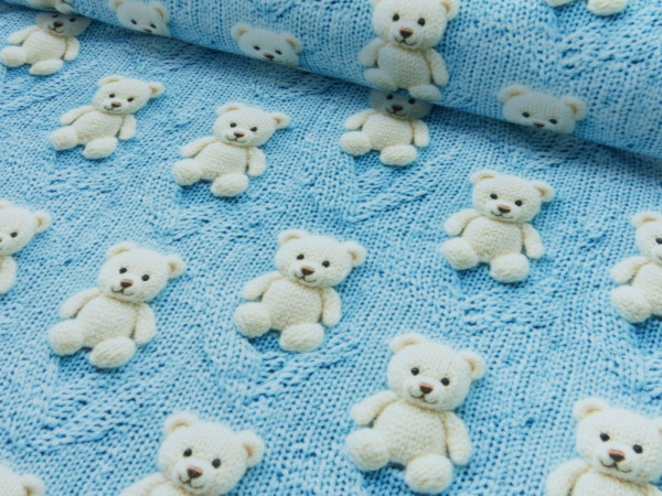 French Terry Digital Druck angeraut - Teddy Bär