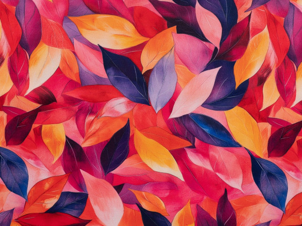 Alpenfleece Digital Druck Leaves