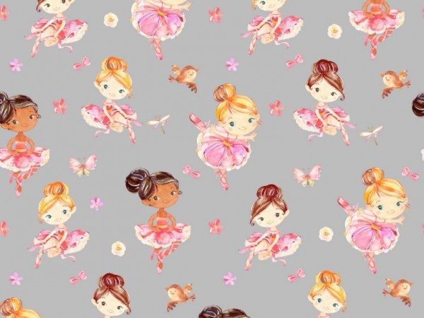 Baumwoll Jersey Digital Druck Ballerina