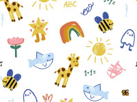 Baumwoll Popeline Druck Kinder Malerei Baumwoll Popeline Druck Kinder Malerei