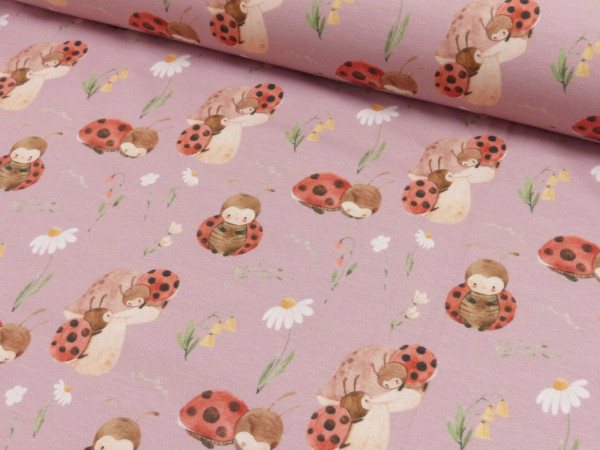 Baumwoll Jersey Digital Druck Marienkäfer Ladybug