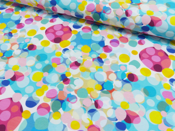 Baumwoll Jersey Digital Druck Happy Dots
