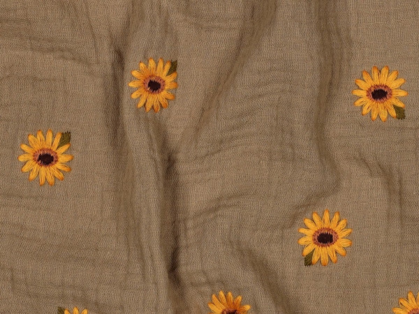 Gauze Stickerei Sonnenblumen