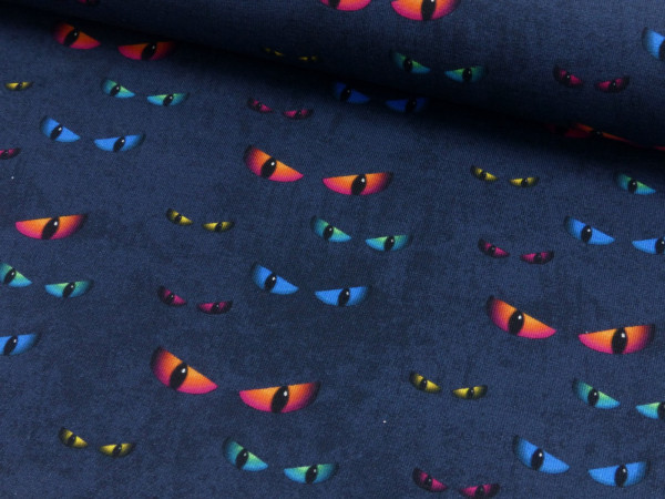 Baumwoll Jersey Digitaldruck Katzenaugen