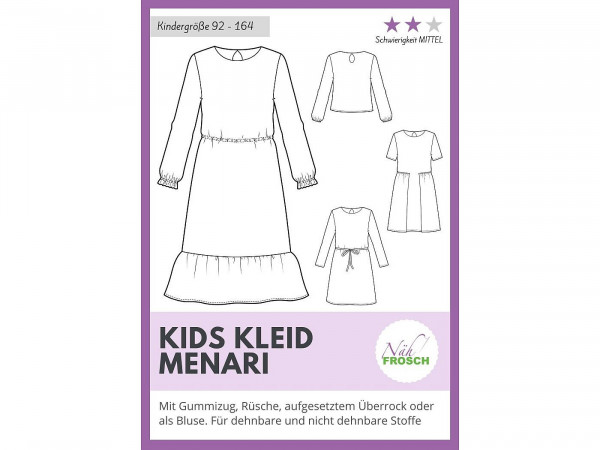 Schnittmuster MENARI Kinder Kleid by Nähfrosch