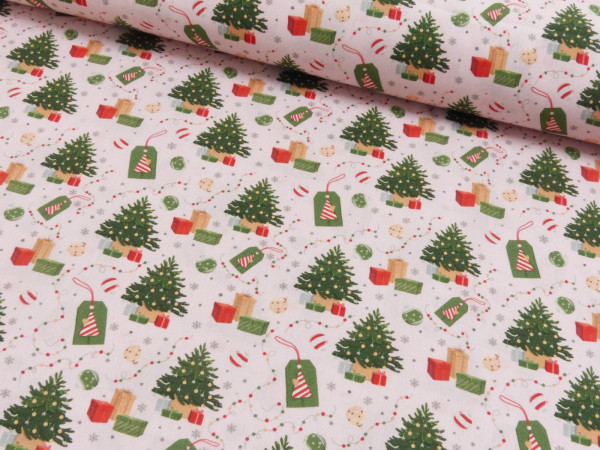 Baumwoll Popeline Druck Weihnachten