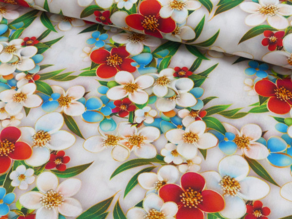 Viskose Druck Blumen