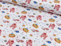 Baumwoll Druck U-Boot und Oktopus Baumwoll Druck U-Boot und Oktopus